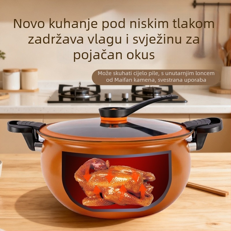Novi model višefunkcionalnog lonca za juhu sa Maifan kamenom, neprijanjajuća površina, debelo dno, kuhanje pod pritiskom