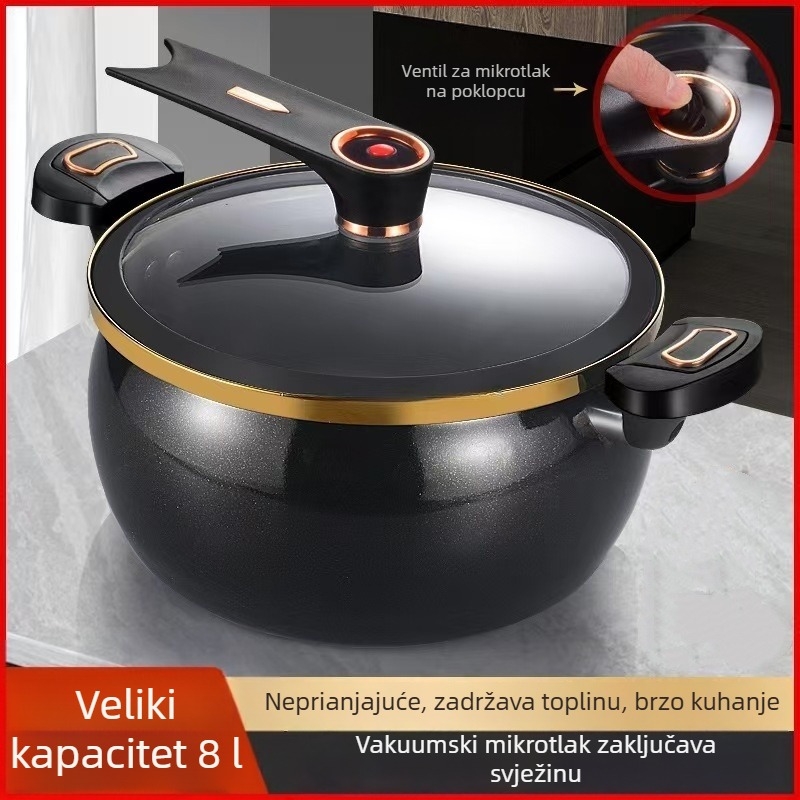 Novi keramički lonac pod tlakom s kapacitetom od 8 litara – višenamjenski lonac za juhe i dinstanja