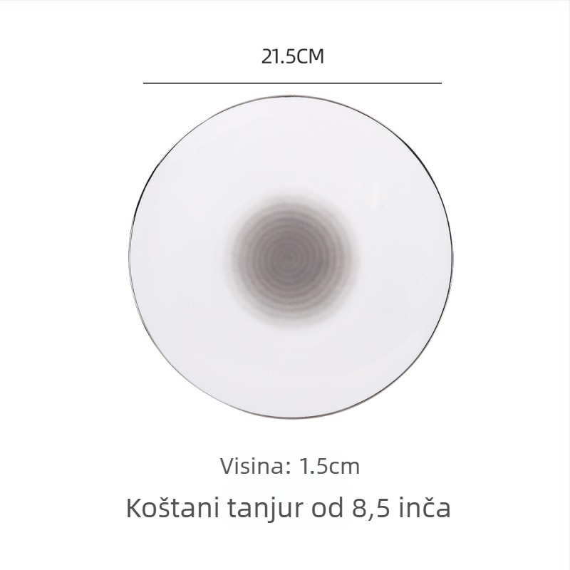 26-godišnji novi model kompleta zdjela i tanjura od kostnog porculana, keramičko posuđe s glaziranom završnom obradom, moderni minimalistički stil