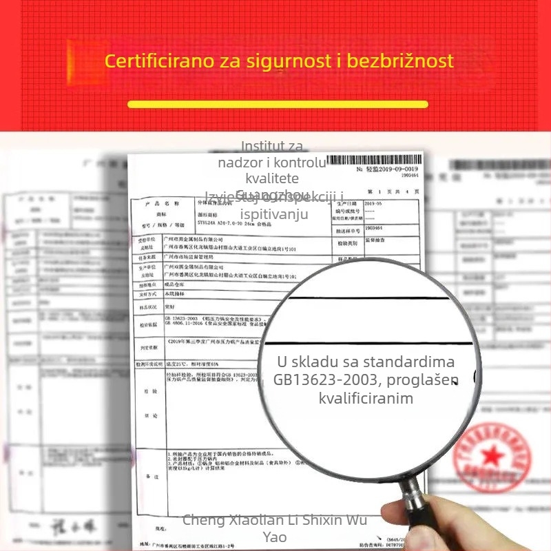 Aluminijski lonac pod tlakom kompatibilan s plinskim i indukcijskim pločama, s umetkom za paru, za kućnu upotrebu