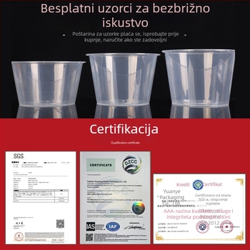 Jednokratna plastična zdjela s poklopcem, 300–1000 ml, kvalitete hrane, za ponijeti obrok.