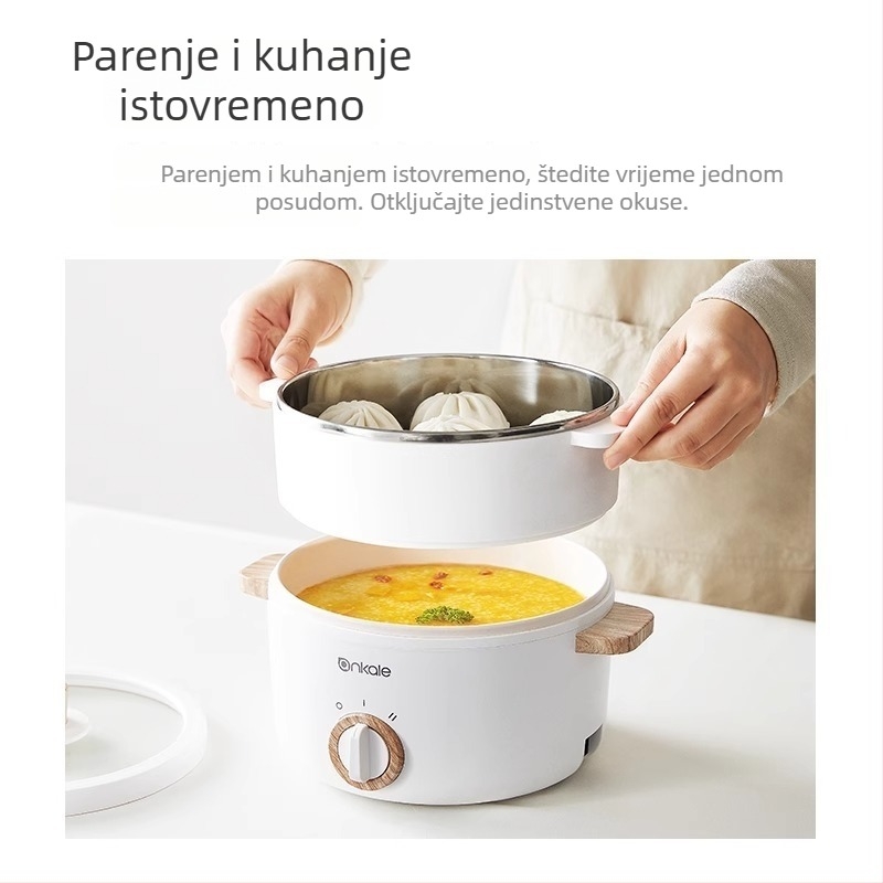 Ankale 1502 Električni kuhalo s parom, keramička neprijanjajuća unutarnja posuda, 2 L kapacitet, kompaktno za 1–2 osobe