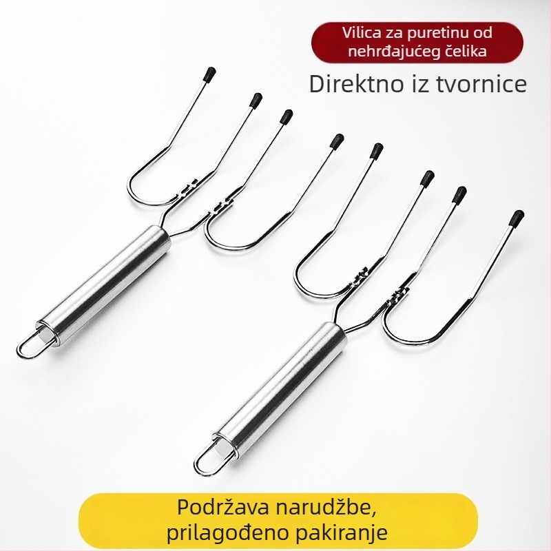 Nehrđajući čelik: vilica za purutinu, ražnjić za janjetinu, vilica za roštilj, vilica za ražnjiće, vilica za steak, vilica za janjetinu, vanjski grill alati