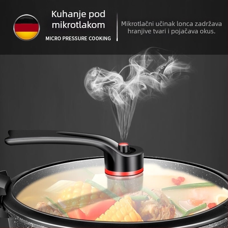Morland 6L električna višefunkcionalna posuda s neprijanjajućim premazom – para, prženje, kuhanje, dinstanje, teppanyaki