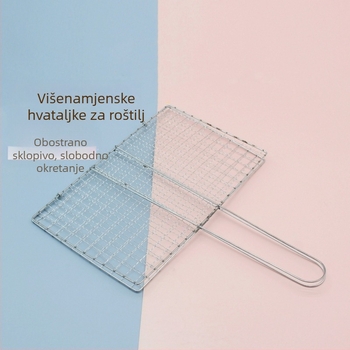 Nehrđajući čelična mreža za roštilj, pravokutna mreža za ribu, klips za roštilj, profesionalni alat za roštilj