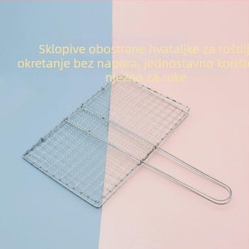 Nehrđajući čelična mreža za roštilj, pravokutna mreža za ribu, klips za roštilj, profesionalni alat za roštilj