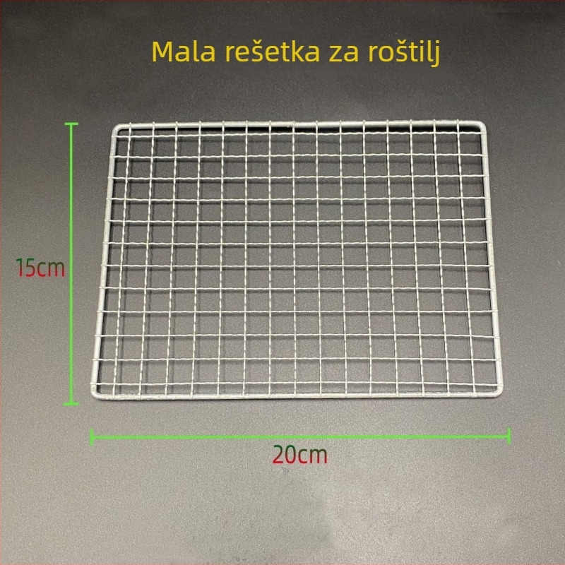 Jednokratna galvanizirana mreža za roštilj – pravokutna žičana mreža za ražnjiće