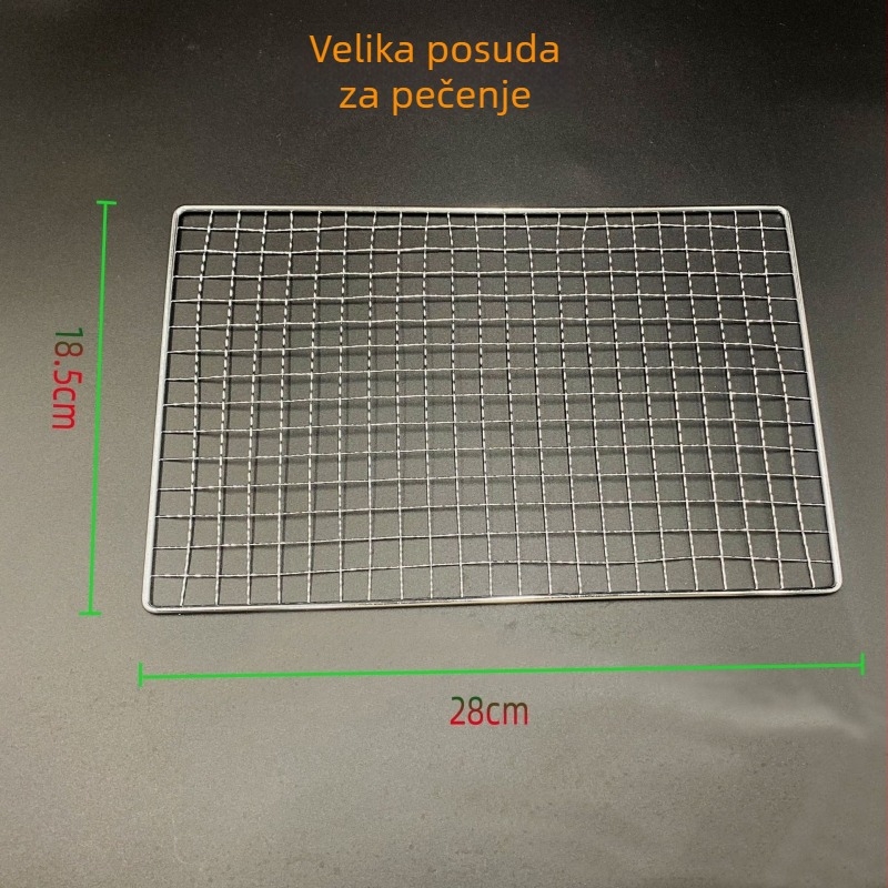 Jednokratna galvanizirana mreža za roštilj – pravokutna žičana mreža za ražnjiće