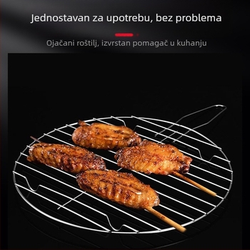 Klip za ribu od nehrđajućeg čelika za vanjsko roštiljanje, klip za mrežu i okrugli roštilj