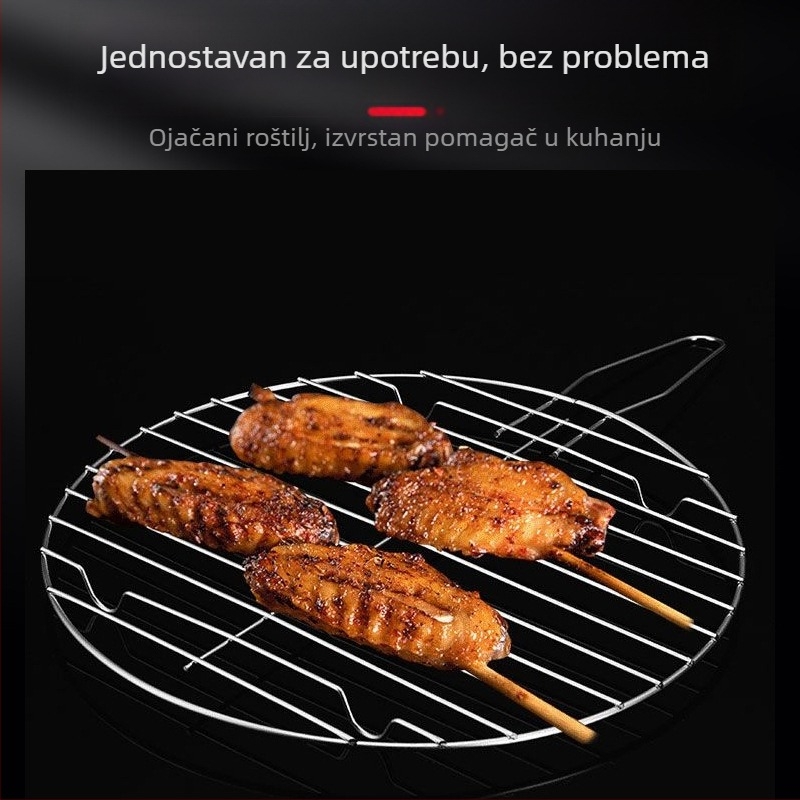 Klip za ribu od nehrđajućeg čelika za vanjsko roštiljanje, klip za mrežu i okrugli roštilj