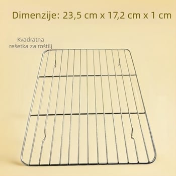 Kvadratna nehrđajuća čelična mrežica za roštilj s posudom za pečenje i odvodom ulja, prijenosna za vanjsku uporabu