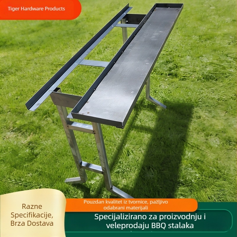 Vanjski stalak za roštilj sa sklopivim, visoko podesivim debelim nogama – višenamjenski stalak