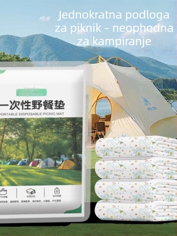 Jednokratna podloga za piknik s dvostrukim slojem tiska, za putovanja i vanjsku upotrebu, pogodna kao stolnjak za restorane i hotele