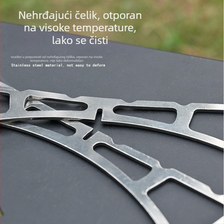Križni stalak od nehrđajućeg čelika za parenje, za kampiranje i kuhanje, prijenosni držač lonaca i posuda za paru