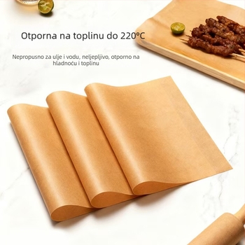 Papir za roštilj i pečenje sa silikonim premazom, pravokutni neprijanjajući papir za pečenje visokih temperatura
