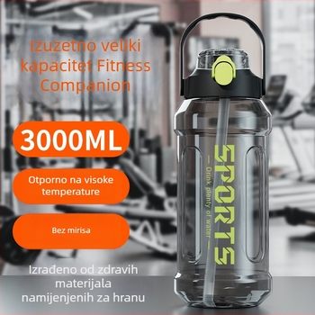 Plastična boca za vodu velikog kapaciteta s mjernom skalom, pogodna za trčanje i sport, za muškarce i žene, za trening na otvorenom