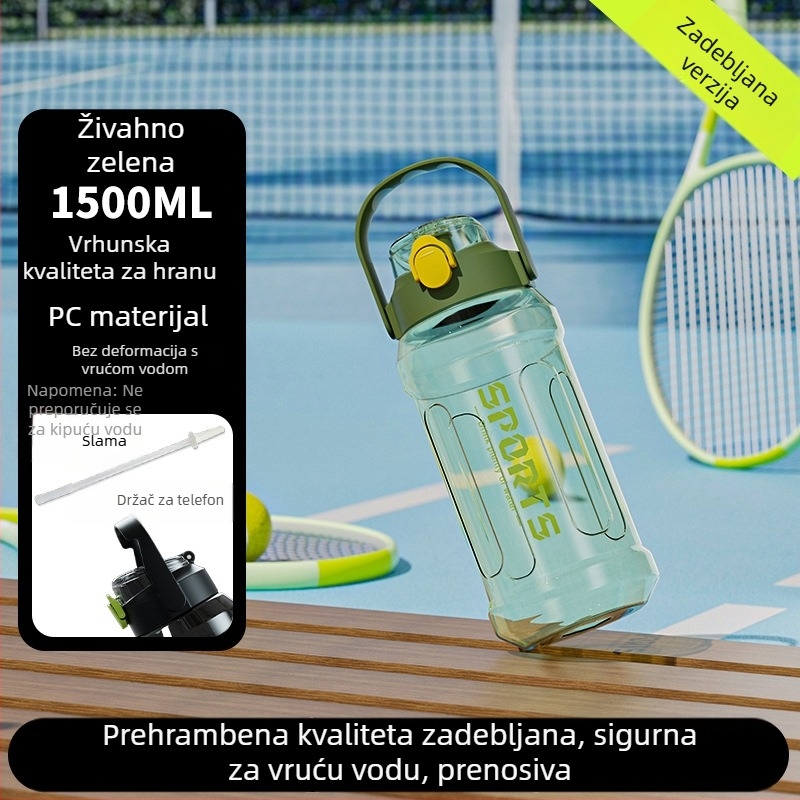 Plastična boca za vodu velikog kapaciteta s mjernom skalom, pogodna za trčanje i sport, za muškarce i žene, za trening na otvorenom
