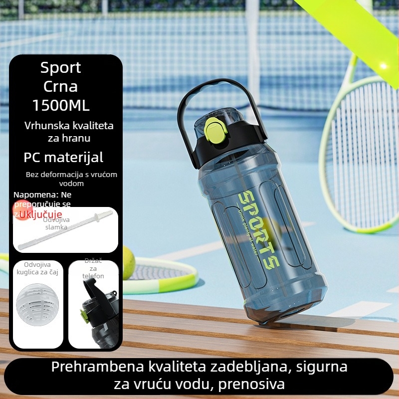 Plastična boca za vodu velikog kapaciteta s mjernom skalom, pogodna za trčanje i sport, za muškarce i žene, za trening na otvorenom