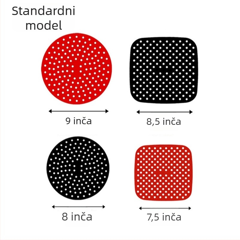 Silikonska podloga za Air Fryer, otporna na visoke temperature, prehrambena kvaliteta, porozni parni jastučić, za višekratnu upotrebu