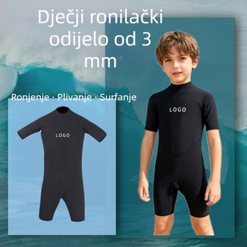 Na skladištu: 3 mm dječji jednodijelni wetsuit s kratkim rukavima i kratkim hlačicama, visoka elastičnost, za tinejdžere – surfanje, šetnja uz plažu, ronjenje, zaštita od sunca