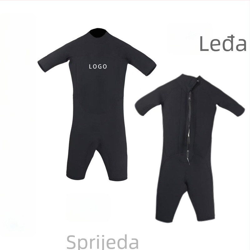 Na skladištu: 3 mm dječji jednodijelni wetsuit s kratkim rukavima i kratkim hlačicama, visoka elastičnost, za tinejdžere – surfanje, šetnja uz plažu, ronjenje, zaštita od sunca