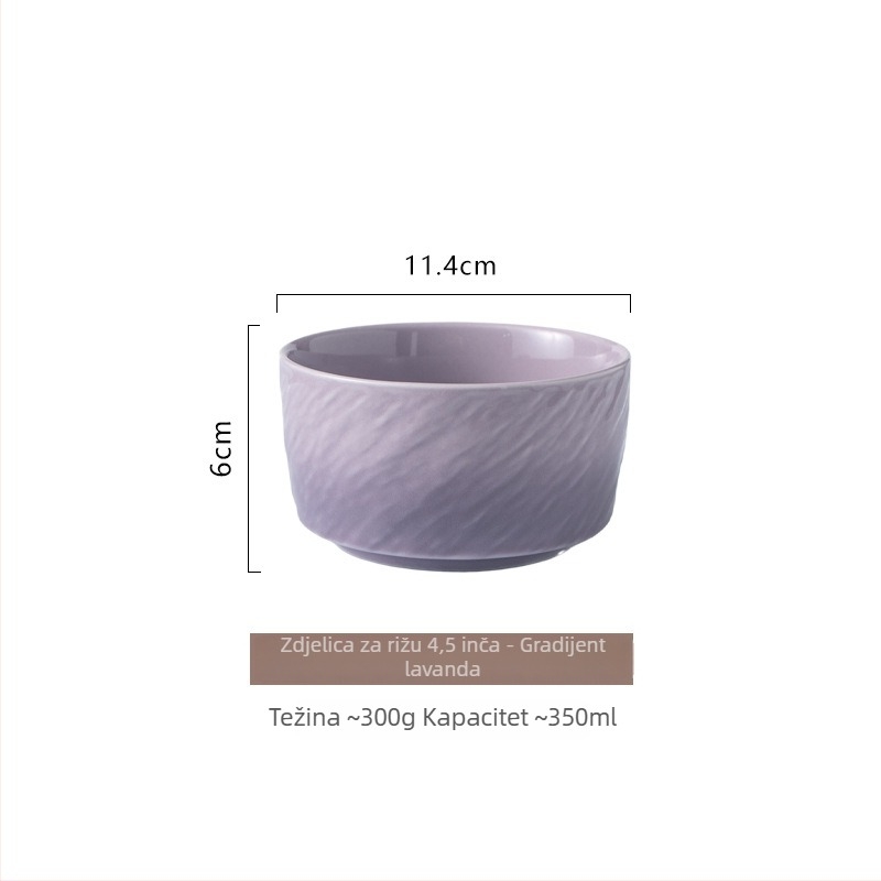 Keramička zdjela s gradientnim bojama, s podglazurnim završnim slojem, okrugla, mikrovalna sigurna, za rižu, juhu ili rezance, nordijski minimalistički stil, promjer 11–11,9 cm