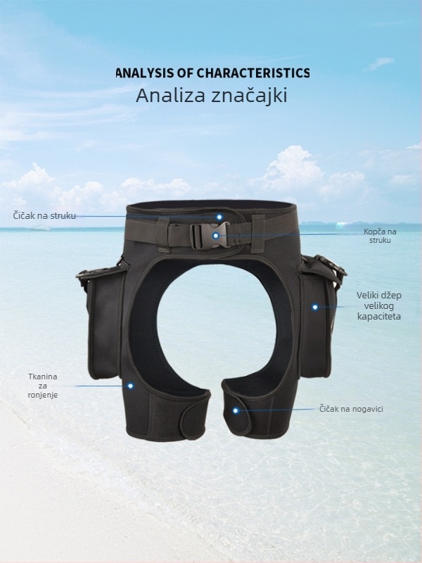 Yon Sub 2.5mm neopren ronilačke šortovi za odrasle – unisex, s podijeljenim spremnicima za pohranu