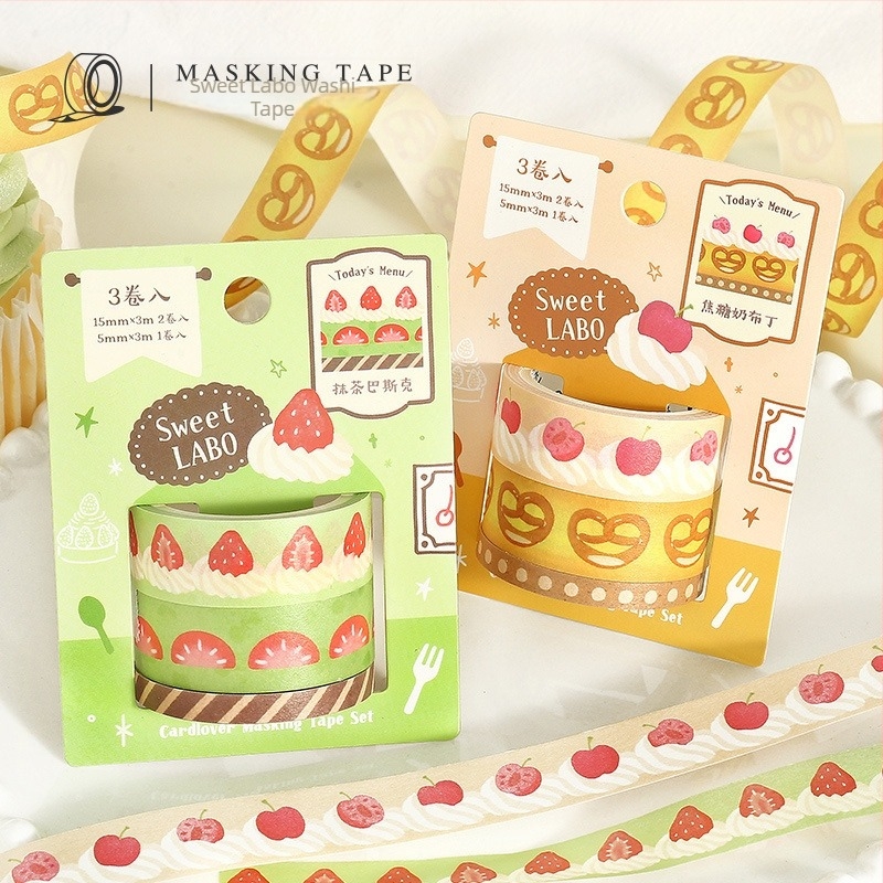 Letter Lover set washi traka, Dessert Laboratory serija, japanski stil torti, osnovna traka za dnevnik