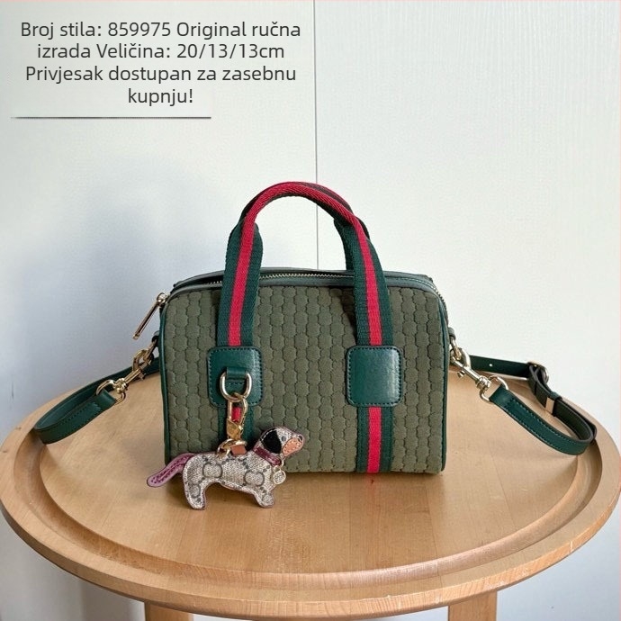 Velur Boston torba — univerzalna ženska torba za ruku, preko ramena ili crossbody, velika kapaciteta