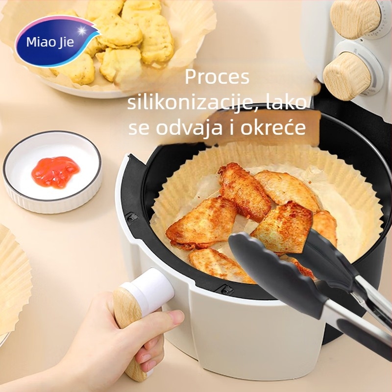 Miaojie specijalni papir za fritu na zraku, upijajući papir za masnoću, silikonski premazani papir za pečenje za pećnicu i roštilj