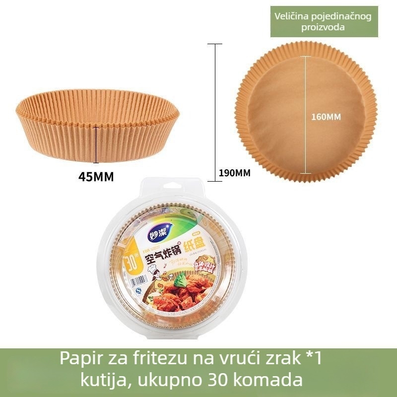 Miaojie specijalni papir za fritu na zraku, upijajući papir za masnoću, silikonski premazani papir za pečenje za pećnicu i roštilj