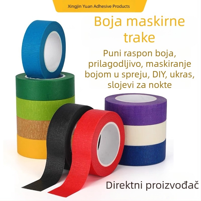 Maskirajuća traka od crepe papira, ultra-tanka, bez ostataka pri kidanju, višestruka namjena za umjetnost i DIY