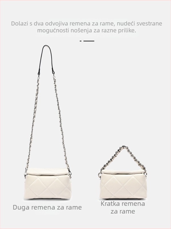 Premium ženska crossbody torba s dijamantnim šavom i lančanim remenom, elegantna i svestrana mala torba za modu, novi stil ramena