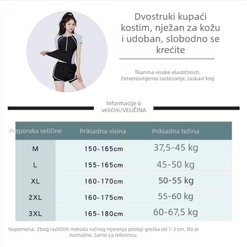 Ženski dvodijelni plivački kostim, novi model 2026, plus veličina, vizualno oblikuje siluetu, za plivačke lekcije i termalne bazene