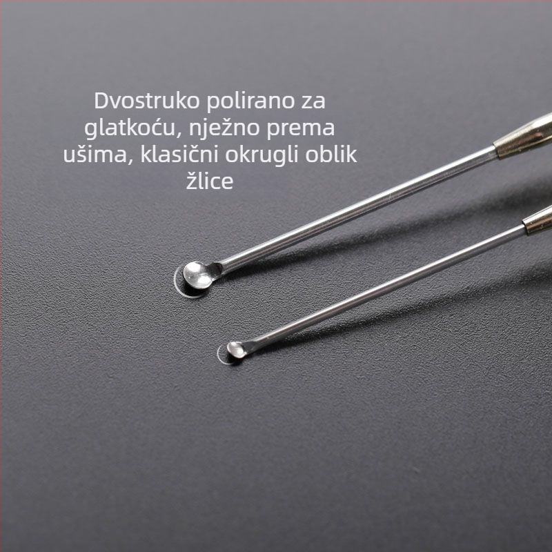 Visokokvalitetna kutla za uši s drškom od crvenog sandalovog drveta i glavom od nehrđajućeg čelika, retro okrugla posudica