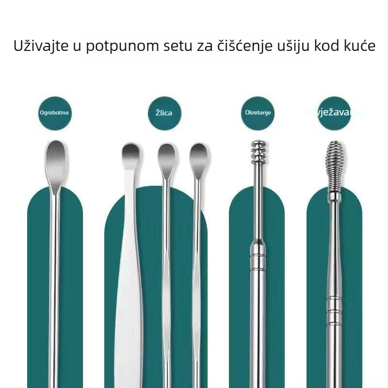 Set alata za čišćenje uha od nehrđajućeg čelika