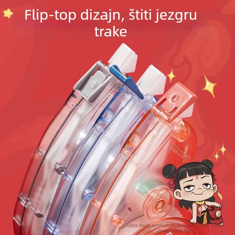 Deli Nz102 Nezha serija korektivna traka (set), tiho dizajn, slatka crtani dizajn uredski pribor