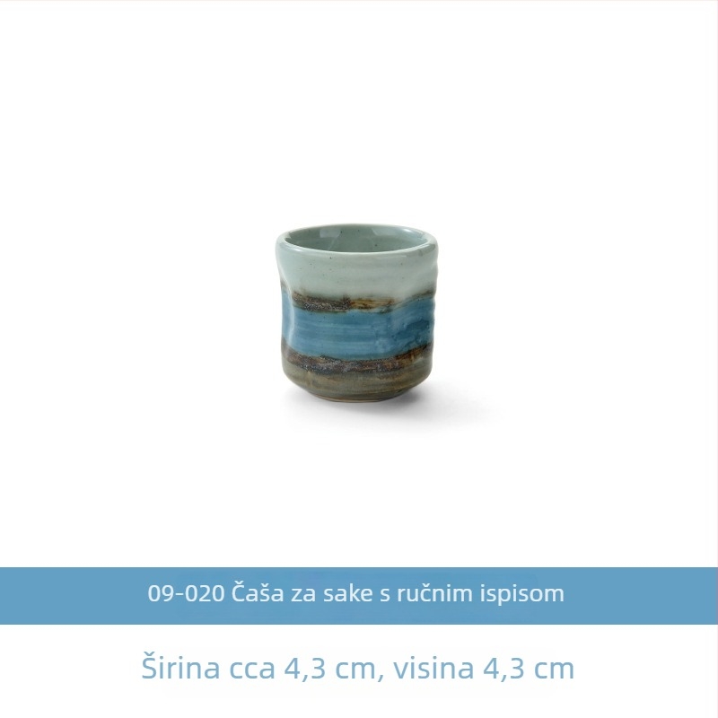 Porcelanski set za sake s kanom i čašicama u japanskom Izakaya stilu, dispenser za porcije