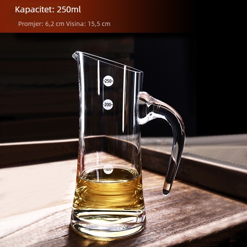 Kristalni stakleni dekantor za vino s mjernom ljestvicom za crveno i bijelo vino
