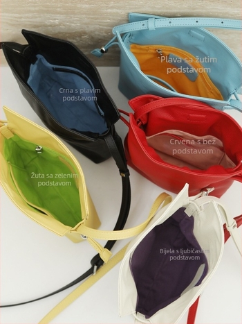 Ženska bucket torba s vezicom, mala, od prave kože, s jednom naramenicom i mogućnošću nošenja kao crossbody, gradski minimalistički stil, 2026