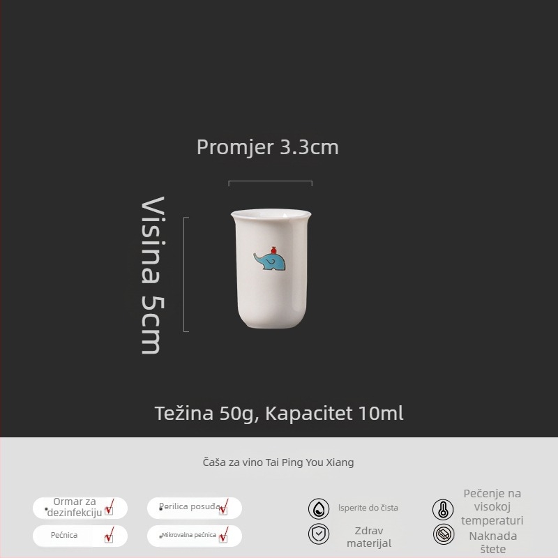 Visokokvalitetni keramički vinsko set za kućnu upotrebu, trodjelni set: mali bokal za vino, dijelitelj vina, čaša za vino