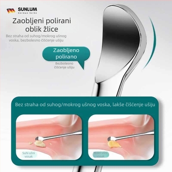Ušna žličica od nehrđajućeg čelika za čišćenje ušiju, za odrasle
