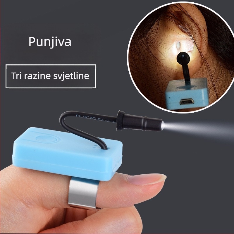 Punljivo LED svjetlo za prst za čišćenje uha s dugim vijekom trajanja baterije - profesionalni precizni alat za održavanje