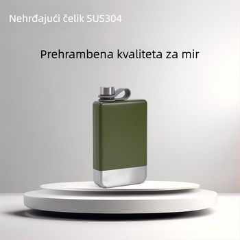 Prijenosna kvadratna bočica za vino od 304 nehrđajućeg čelika s lakiranim premazom