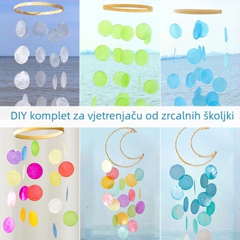 DIY set za zvončiće vjetra od oglednih školjki za djecu