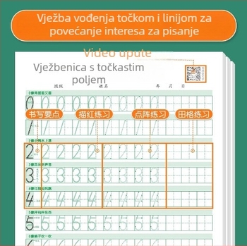 Dječja digitalna knjiga za praćenje crtanja u vrtiću: redoslijed crtanja, radikali, Pinyin, kontrola pisanja, vježbenice za početnike