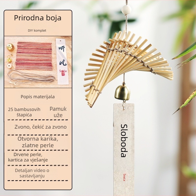 Festival drvenih čamaca: Ručno izrađeni bambusovi zvončići DIY paket za djecu i roditelje – viseći zvončići, radionica timskog rada