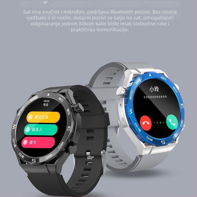 TB71 Bluetooth pametni sat s mjerenjem otkucaja srca, krvnog tlaka i zasićenja kisikom, vodootporan sportski sat s Bluetooth pozivima, Android kompatibilan