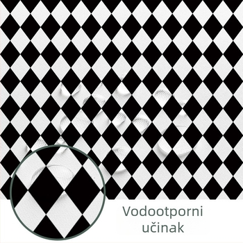 Premijarna tuš zavjesa od pongee, vodootporna i otporna na plijesan, kupaonska pregrada bez bušenja, geometrijski uzorak