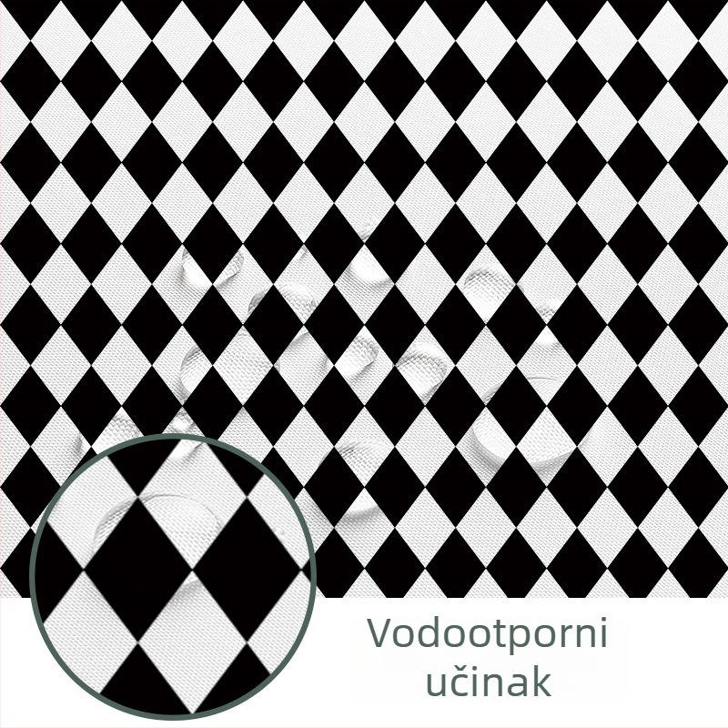 Premijarna tuš zavjesa od pongee, vodootporna i otporna na plijesan, kupaonska pregrada bez bušenja, geometrijski uzorak